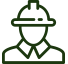 Icon of worker with a helmet for his safety